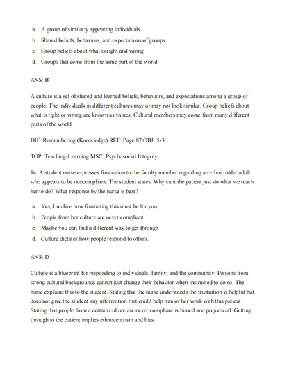 Test Bank Gerontological Nursing 10th Edition by Charlotte Eliopoulos