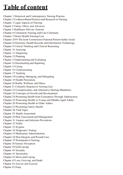 Test Bank Kozier & Erb’s Fundamentals of Nursing 11th Edition