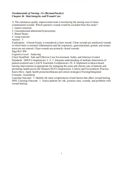 Test Bank Kozier & Erb’s Fundamentals of Nursing 11th Edition