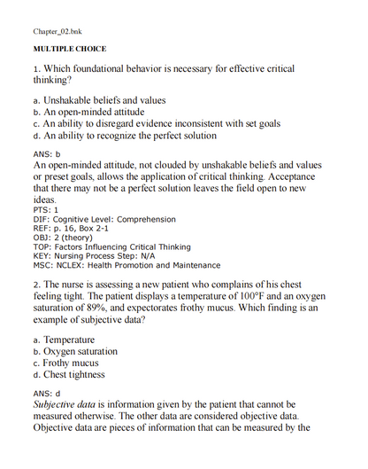Test Bank Medical-Surgical Nursing: Concepts & Practice 5th Edition by Stromberg