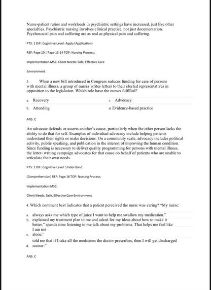 Test Bank Foundations of Mental Health Care 8th Edition by Morrison-Valfre